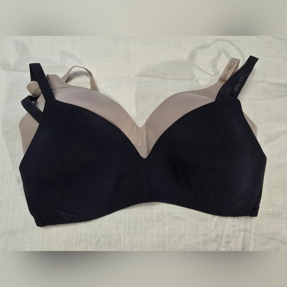Calvin Klein Black & Taupe Wireless Layered Bra Duo